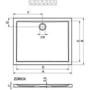 Акриловый поддон Riho Zurich 256 140х90 см D001010005 - фото 2