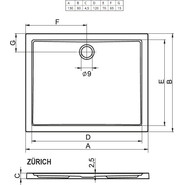 Акриловый поддон Riho Zurich 242 130х80 см D001016005 - фото 2
