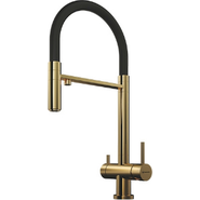 Смеситель для кухни Omoikiri Kanto-PVD-LG 4994014, светлое золото/черный - фото 