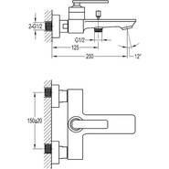 Смеситель для ванны Cezares CITY-F-VD-01 - фото 2