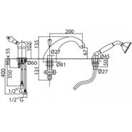 Смеситель для ванны Cezares Vintage BVDM-01-Sw - фото 2