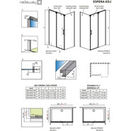 Душевое ограждение Radaway Espera KDJ 140х100 см L/R, хром/прозрачное - фото 2