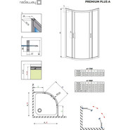 Душевое ограждение Radaway Premium Plus A 90х90х190 см, хром/матовое - фото 2