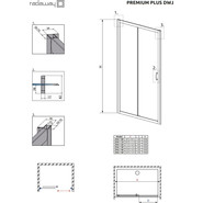 Душевая дверь Radaway Premium Plus DWJ 110х190 см, хром/прозрачное - фото 2