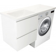 Тумба подвесная с раковиной-столешницей Эстет Dallas Luxe 120 см L, 2 ящика ФР-00001928 - фото 