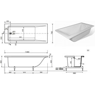 Ванна каменная Эстет Дельта А 160х70 см ФР-00001221 - фото 2