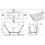 Ванна отдельностоящая Эстет Скарлетт 180х77 см ФР-00001245 - фото 2