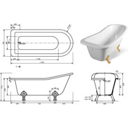 Ванна отдельностоящая Эстет Царская 170х73 см ФР-00000685 - фото 2