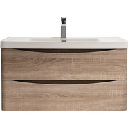 Тумба подвесная с раковиной BelBagno ANCONA-N-900-2C-SO-WO 90 см, белый дуб - фото 