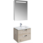 Тумба подвесная с раковиной Roca Lago 60 см 857295444, дуб светлый - фото 2