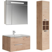 Тумба подвесная с раковиной Roca Lago 80 см 857296444, дуб светлый - фото 2