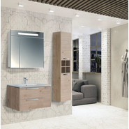 Тумба подвесная с раковиной Roca Lago 80 см 857296444, дуб светлый - фото 3