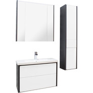 Тумба подвесная с раковиной Roca Ronda 70 см ZRU9302964, белый глянец/антрацит - фото 4