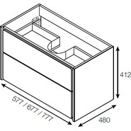 Тумба подвесная с раковиной Roca Ronda 70 см ZRU9302964, белый глянец/антрацит - фото 5