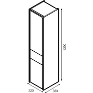 Пенал подвесной ROCA Ronda 32 см левый ZRU9303005, бетон/белый глянец - фото 4