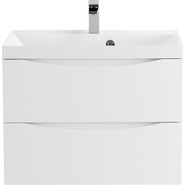 Тумба подвесная с раковиной BelBagno MARINO-600-2C-SO-BL-P 60 см, Bianco Lucido - фото 