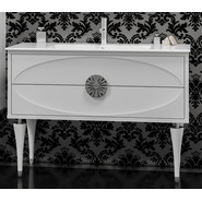 Тумба напольная с раковиной Smile Ибица 120 см, 2 ящика, белый/хром - фото 