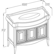 Тумба напольная с раковиной Opadiris Лоренцо 100 см, белый - фото 2