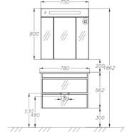 Зеркало-шкаф Smile Фреш 80 см, белый - фото 4