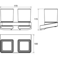 Двойной стакан для зубных щеток TD 220 Ravak 10° X07P322 - фото 2