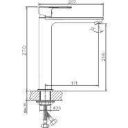 Смеситель для раковины высокий Haiba HB11505 - фото 2