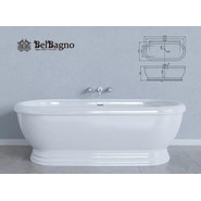 Ванна отдельностоящая BelBagno BB03 176х79 см - фото 3