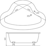 Ванна акриловая BelBagno BB07 150х150 см - фото 4
