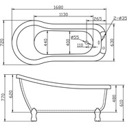 Ванна отдельностоящая BelBagno BB20-1700 168х72 см - фото 3