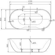 Ванна отдельностоящая BelBagno BB28 179х85 см - фото 3