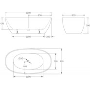 Ванна отдельностоящая BelBagno BB81-1700-W0 170х81 см, Размер - мм: 1700х800 - фото 4