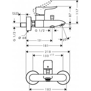Смеситель для ванны Hansgrohe Metris 31480000 - фото 4
