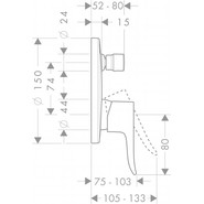 Смеситель для ванны Hansgrohe Metris 31493000 - фото 2