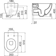 Унитаз подвесной Ravak Uni Chrome RimOff X01535, Цвет производителя: белый - фото 6