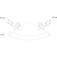 Стеклянная полка Fixsen Retro FX-83803A 25 см, цвет бронза - фото 3