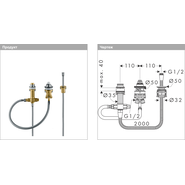 Скрытая часть Hansgrohe для однорычажного смесителя на 3 отверстия 13439180 - фото 2