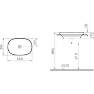 Раковина врезная на столешницу Vitra Frame 56х39 см 5652B403-0016 - фото 3