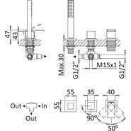Смеситель для ванны Cezares PORTA-BVDM3-01, Цвет производителя: хром - фото 2