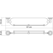 Полка стеклянная WasserKraft Isar K-7344 60 см, цвет тёмная бронза - фото 4