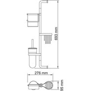 Стойка с держателем и ёршиком WasserKraft Isar K-1468, цвет тёмная бронза - фото 3