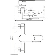 Смеситель для ванны WasserKraft Elbe 7401, чёрный - фото 6