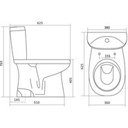 Унитаз-компакт Santek Анимо 1.WH11.0.038 с крышкой дюропласт - фото 2