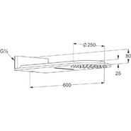 Верхний душ Kludi A-QA 6488091-00, латунь 250х600 мм, белый - фото 2