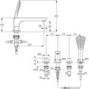 Смеситель для ванны Kludi Ameo 414240530 - фото 4