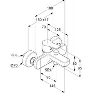 Смеситель для ванны Kludi Pure&Easy 376810565 - фото 3