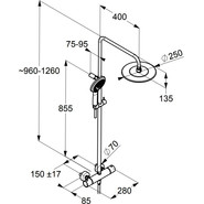 Душевая стойка с термостатом Kludi Freshline 6709205-00 - фото 4