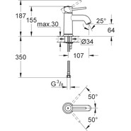 Смеситель для раковины Grohe BauClassic 23162000 - фото 3