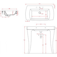 Раковина на ножках ArtCeram Jazz 90 см JZL001 01 00*1+JZC002 01 00 - фото 5