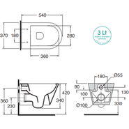 Унитаз подвесной Azzurra Forma FMVKSPE00000BI с тонкой крышкой микролифт - фото 5