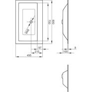 Раковина подвесная Bette Lux Loft Ornament 80 см A230-000 SWV4A - фото 2