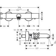 Смеситель для ванны с термостатом Axor Citterio E 36140000 - фото 3